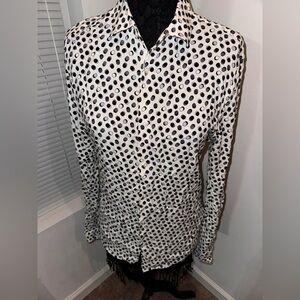 Zara Black and White Polka Dot Men's Shirt
